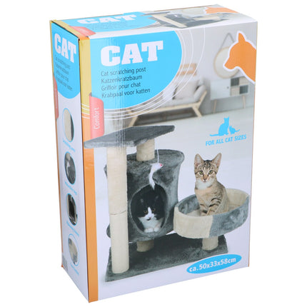Cat Scratching Post Grey/White