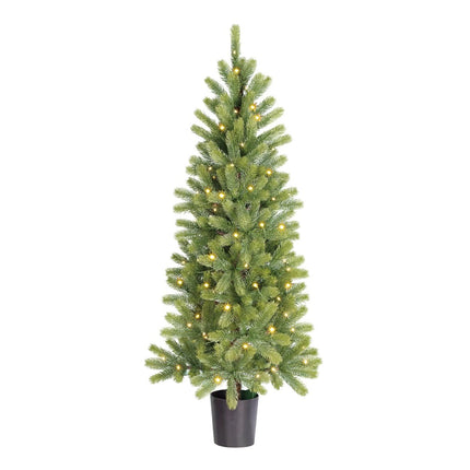 Nagoya Kerstboom Led Groen Warm Wit 80L 212 Tips Battery Operated En Timer - H120Xd60Cm