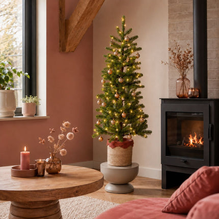 Nagoya Kerstboom Led Groen Warm Wit 80L 212 Tips Battery Operated En Timer - H120Xd60Cm