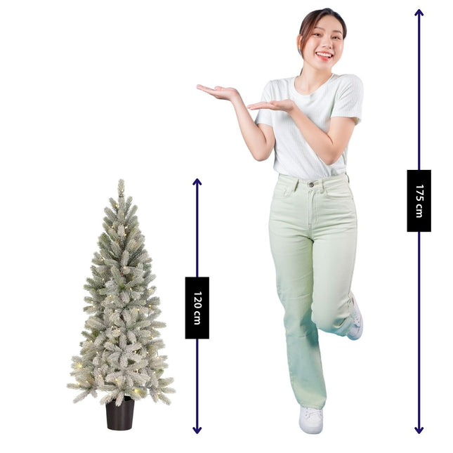 Nagoya Artificial Christmas Tree With Led Lights And Timer Function - H120 X Ø60 Cm - Green