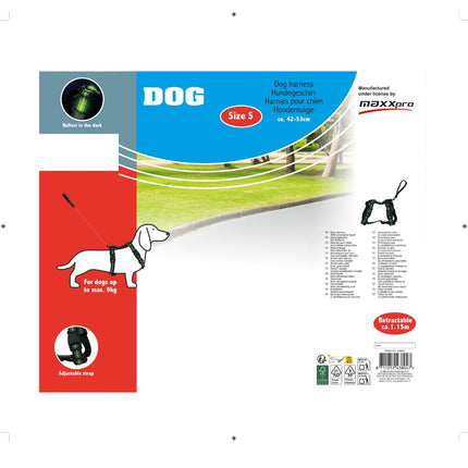 Dog Harness With Retractable Leash Size S