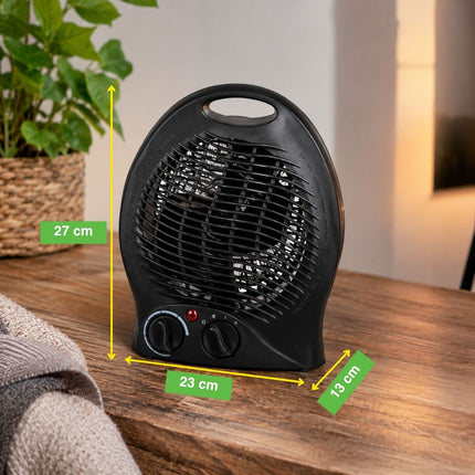 Fan Heater 2000W Black