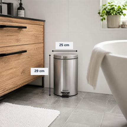 Pedal Bin 12L Satin Finish