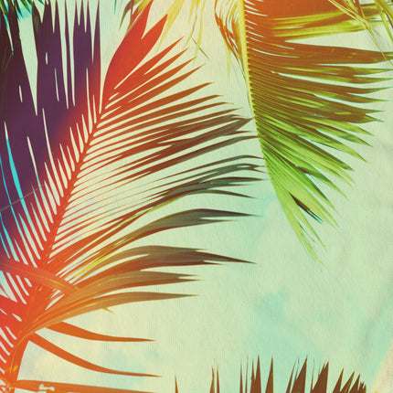 Strandlaken 100x180 cm - Tropische Palmbladeren Print - Multi Kleuren - Poly Velours - Good Morning