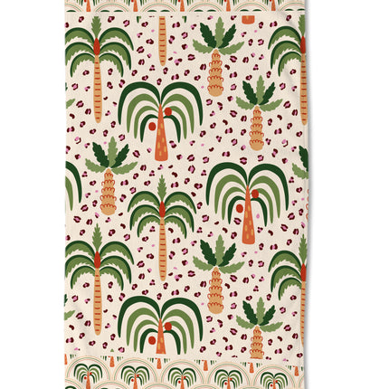 Strandlaken voor Kinderen 100x180 cm - Tropische Palmboom Print - Zandkleur - Oeko-Tex Gecertificeerd - Good Morning