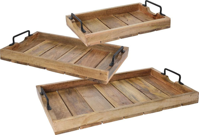 Dienbladen Mangohout - Set Van 3