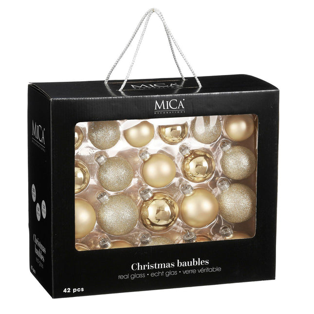Kerstbal Glass Baubles Champagne