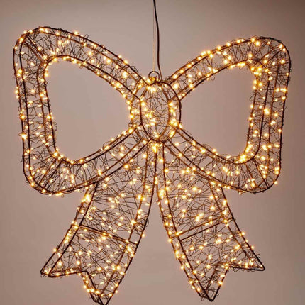 Verlichte Kerststrik - 38 Cm - Extra Warm Wit