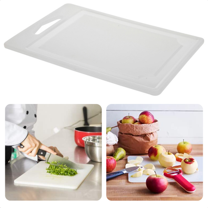 Cheqo® Snijplank Kunststof - Snij Plank - Keukenplank - Witte Keukensnijplank - Vaatwasserbestendig