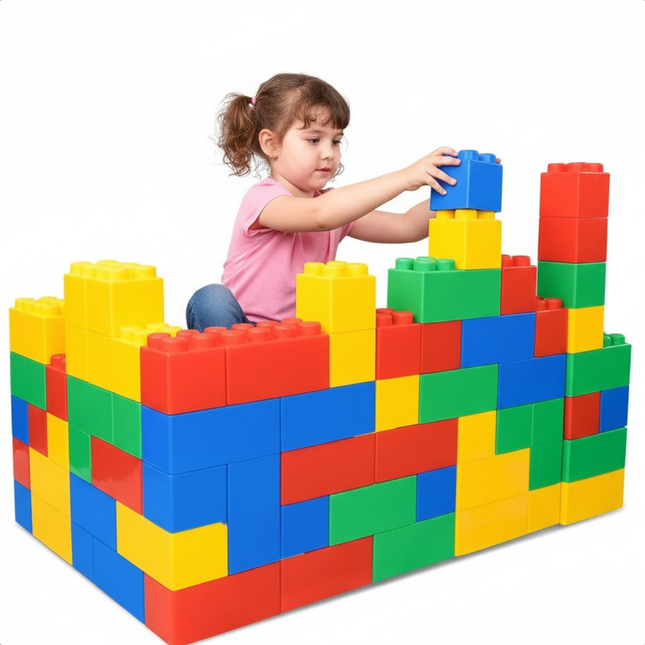 Cheqo® Xxl Bouwblokken - Grote Bouwblokken - Bouwblokken 1 Jaar - Bouwblokken Baby - Bouwblokken Peuter - Reuzen Bouwblokken - Stapelblokken - Grote Blokken Speelgoed - Bouwblokken Set - Gekleurde Bouwblokken