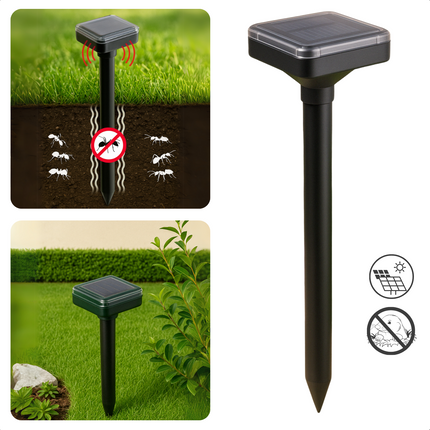 Cheqo® Mollenverjager Solar - Diervriendelijk Mollen Verjager - Ultrasone Ongediertebestrijder - Mollenbestrijding Zonne Energie