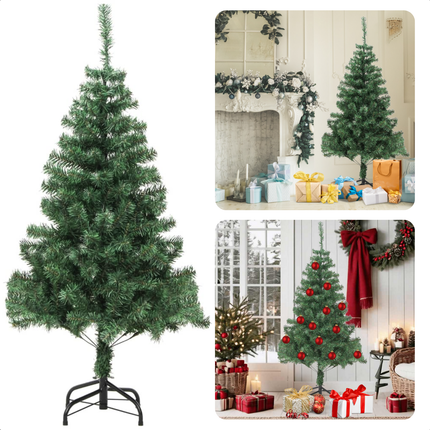 Cheqo® Kunstkerstboom PVC - Kunst Kerstboom - 210 cm - Stalen Standaard - Herbruikbaar - Binnengebruik