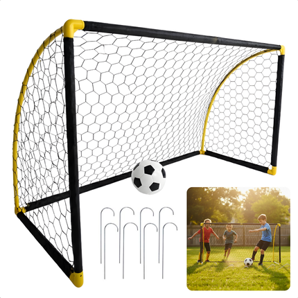 Cheqo® Opvouwbaar Voetbaldoel - Voetbal Training Doel - Voetbaldoel Voor Kinderen - Voetbaldoel Voor Volwassenen - Kunststof Voetbalgoal - Makkelijk Op Te Bergen - Verankerbaar Voetbaldoel - Groot Voetbalgoal
