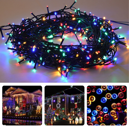 Cheqo® Kerstverlichting - Kerstboomverlichting - Kerstlampjes - 400 LED - 8 Meter - Voor Binnen en Buiten - Timer - Veelkleurig - 8 Lichtfuncties - Lang Snoer - Multicolor - Gekleurde Kerstverlichting - Sfeerverlichting - Feestverlichting Kerstboomverlichting