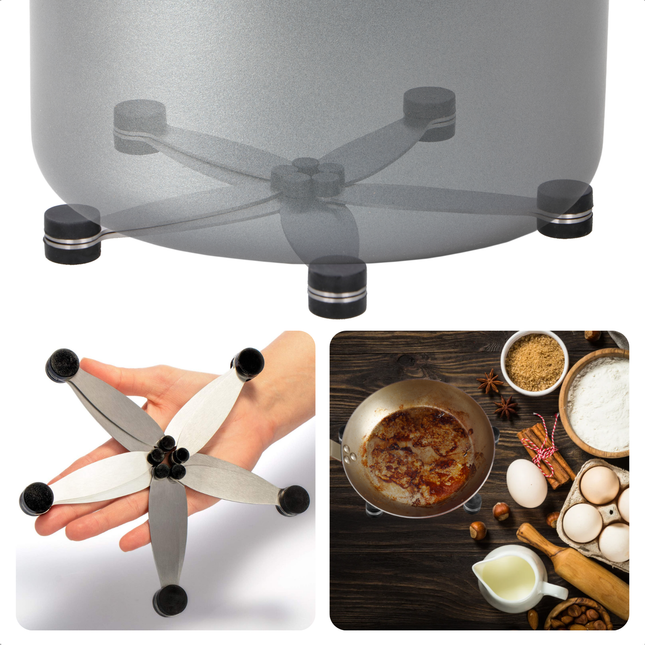 Cheqo® Verstelbare Pannenonderzetter - Pannenrooster - Hittebestendig - Beschermende Tafelonderzetter - Roestvrij Staal