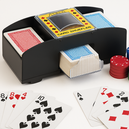 Cheqo® Elektrische Kaartenschudmachine - Speelkaarten Schudder Kaartenschudder Kaarten Schudmachine - Automatische Kaartschudder 2 Decks - Op Batterij