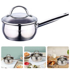 Cheqo® Gourmet RVS 18/10 Steelpan 16cm - 1,3L | Glazen Deksel | Energiebesparende Bodem | Inductie Geschikt | Vaatwasmachinebestendig