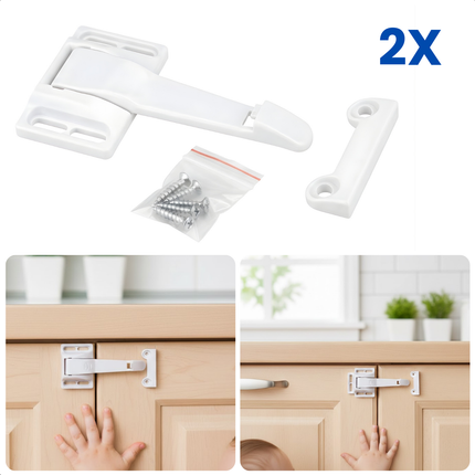 Cheqo® Veiligheidshaakjes - Kast Veiligheidshaakjes - Kastbeveiliging - Kastbeveiliging Baby - Kinderbeveiliging Kast - Keukenkast Beveiliging - Baby Veiligheidsslot - Kindersloten