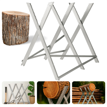 Cheqo® Zaagbok - Zaagstandaard Verstelbaar - Zaagblok - Gegalvaniseerd Staal - Voor Stammen tot 30 cm