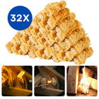 Cheqo® Aanmaakwokkels - Rookloos & Geurloos - 32 Stuks - Aanmaakkrullen - Aanmaakwol - Plantaardige Was