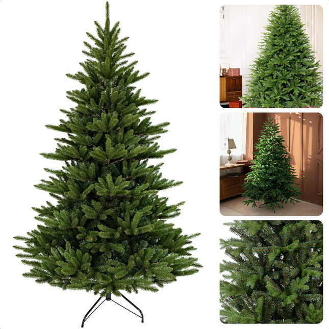 Cheqo® Luxe Kunstkerstboom 180 cm - Kerstboom PVC Groen - 1017 Takken - Met Metalen Standaard