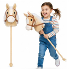 Cheqo® Stokpaard met Geluid - Stokpaardje met Geluid - Stokpaard - Stokpaardje - Hobby Horse - Hobby Paard - Paardenstok - Paardenstok Speelgoed - Stokpaard Speelgoed - Stokpaard voor Kinderen - Stokpaard met Geluid Beige