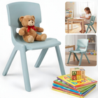 Cheqo® Kinderstoeltje - Kinderstoel - Kinderstoel Blauw - Kinderstoeltje Blauw - Kinderstoel Kunststof - Kinderstoeltje Kunststof - Kinderstoel voor Peuter - Peuterstoeltje - Peuterstoel - Kinderstoel Binnen - Kinderstoel Buiten