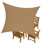 Cheqo® Schaduwdoek Vierkant - Schaduwnet - Zonwering - Zonnezeil - Luifel - Waterafstotend - 3x3 Meter - Polyester UV-bescherming - Taupe