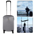 Cheqo® Luxe Handbagagekoffer - Compacte Harde Koffer - Lichtgewicht - Voorzien van Cijferslot - Grijs - 51.5 cm - Hoogwaardig Kunststof - 2 Compartimenten - 4 Zwenkielen - 360 graden Roteerbaar - Ritssluiting - Stijlvol en Stevig - Trolley - Reiskoffer Handbagage