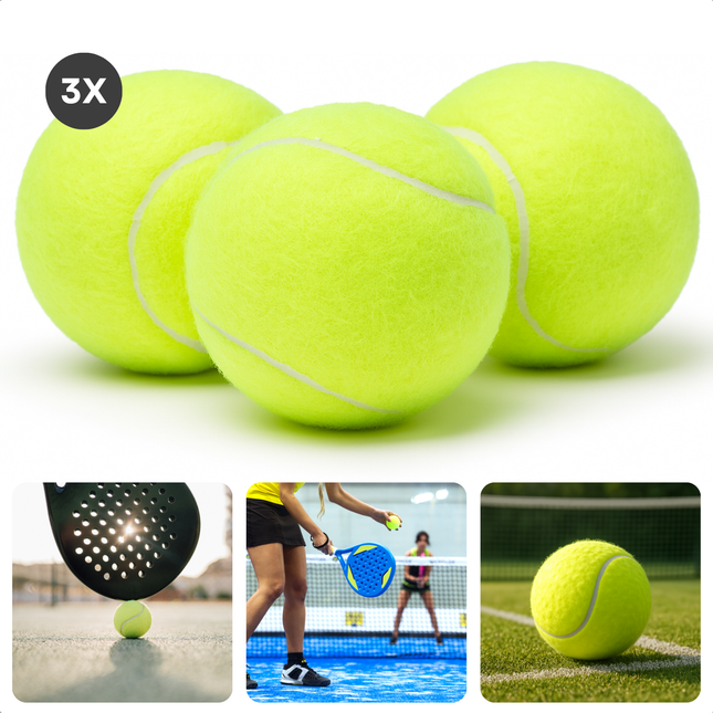Cheqo® Padelballen Set - Padel Ballen - Gele Ballen - Tennisbal - Tennisballen - Voor Padel en Tennis - Standaardformaat - Inclusief Koker
