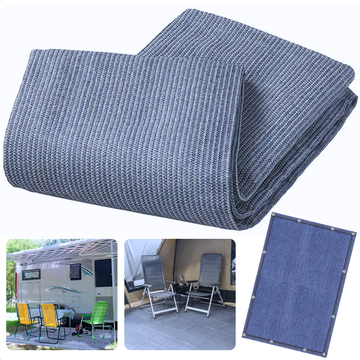 tent vloerkleed Cheqo® Camping Vloermat - Campingtapijt - Vloerkleed - Tenttapijt
