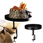 Cheqo® Dienbladtafel Met Klem - Zwart Metaal - Geschikt voor Tafels van 1 tot 6,5 cm Dikte - Tafeldienblad - Voor Woonkamer - Eetkamer - Nachtkastje - Balkon - Tuin - Badkamer - Bijzettafel - Lange Levensduur bijzettafels
