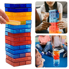 Cheqo® Transparante Jenga Spel - Vallende Toren - Jenga Stapeltoren - Educatief Bouwspel - Kunststof