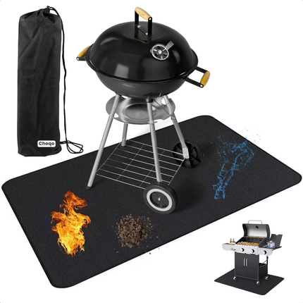 Cheqo® Hittebestendige en Brandveilige Mat voor BBQ - Vloermat - Barbecue Mat - Voor BBQ en Vuurschaal - Siliconen Mat