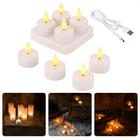 Cheqo® LED Theelichtjes Set - Waxinelichtjes Oplaadbaar en Duurzaam - Horeca LED Kaars - Kaarsjes - Veilig Alternatief voor Waxinelichtjes - Inclusief USB Kabel