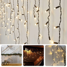 Cheqo® Ijspegelverlichting - Kerstverlichting Buiten - Ijspegelverlichting Buiten - Lichtgordijn - Kerstverlichting Lichtgordijn Buiten - 6 Meter - Warm Wit LED - Timer & Geheugen - IP44