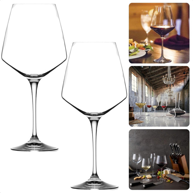 Cheqo® Luxe Witte Wijnglazen - van Eco-Crystal Glas - Vaatwasserbestendig - Krasbestendig - 390ml - Set van 2 - Kristalhelder - Onbreekbaar - Wijn Glas - Glazen Witte Wijnglazen
