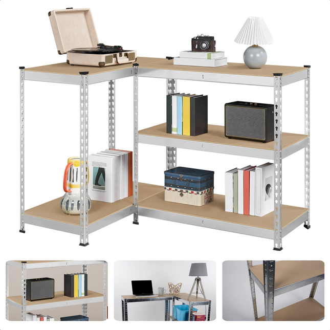 Cheqo® Opbergrek 5 Planken - Stellingkast - Voorraadkast - Wandkast - Magazijnstelling - MDF Stellingkast