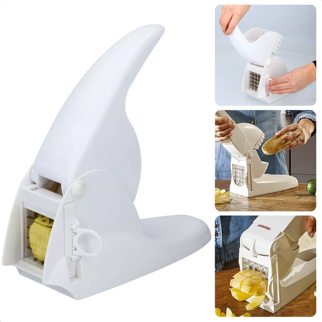 Cheqo® Aardappelsnijder voor Friet - Frites Snijder - Frietsnijder - Patatsnijder - Roestvrij Staal - Perfecte Frietjes - Duurzaam Keukenhulp