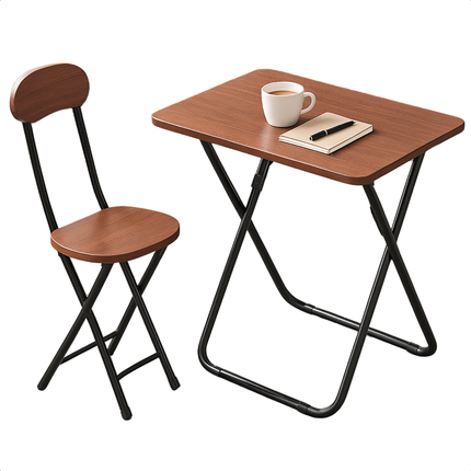 Cheqo® Universele Tafel Set met Stoel - Bureau - Eettafel - Kindertafel - Klaptafel Met Stoel - Ideaal voor Kinderen - Kinderkamer - MDF - Bruin