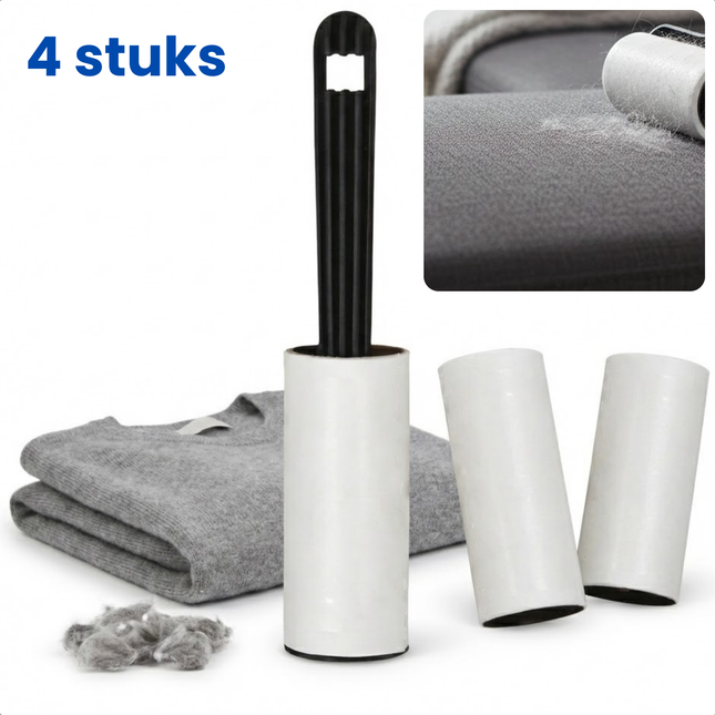 Cheqo® Kledingroller - Kleefroller - Plakroller - Pluizenroller - Stofroller - Lint Roller - Kledingroller Set - Pluizenroller Herlaadbaar - Rollers Voor Kleding - Pluizen Verwijderaar