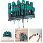 Cheqo® Schroevendraaier/Bitset - 37-delig - Chroom Vanadium Staal - Wandrek - Magnetisch - Schroevendraaiers - Bitjes - Anti-Slip - Precisie Schroevendraaier - Gereedschapset - Handgereedschap Schroevendraaiers