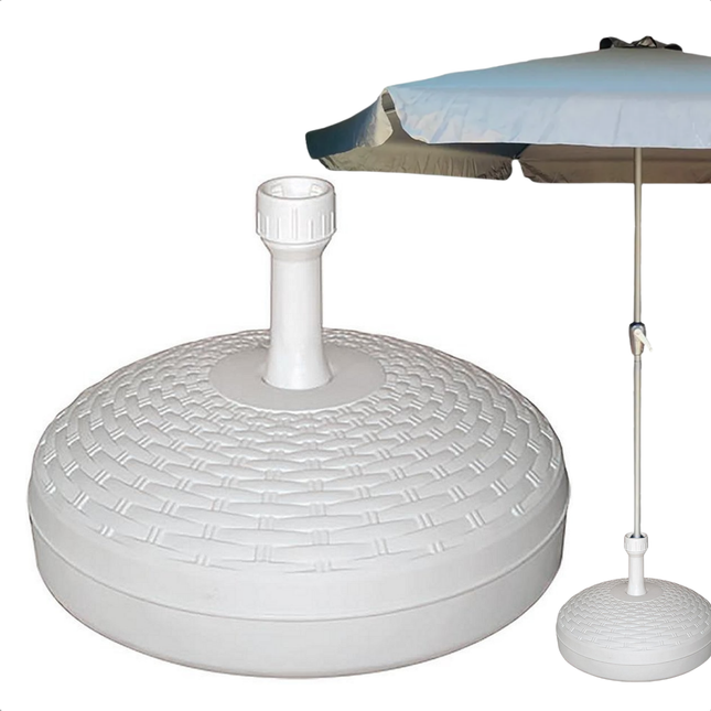 Cheqo® Parasolvoet Wit - Vulbaar met Water of Zand - Parasol Voet - Stevige Parasolhouder voor Buiten