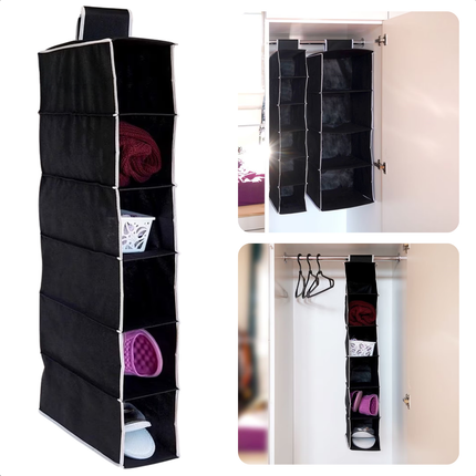 Cheqo® Kledingkast Organiser - Camping Kast Organizer - Hangorganizer - Tentorganizer 5 Vaks - Opvouwbare Opbergkast voor Caravan - Hangende Opbergzak Camping - Hangend Opbergysteem - Kledingkast - Smal