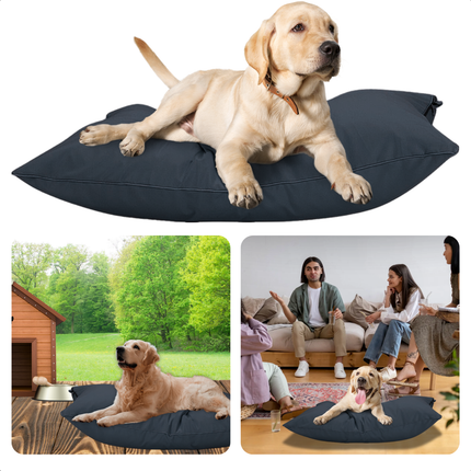 Cheqo® Hondenkussen - Huisdierbed - Hondenmand - Benchkussen - Hondenbed - Waterdicht - Voor Grote Honden - Donkergrijs