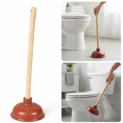 Cheqo® Ontstopper - WC Ontstopper - Toilet Ontstopper - Gootsteen Ontstopper - Afvoer Ontstopper - Plopper - Ontstopper met Steel - Rubberen Ontstopper