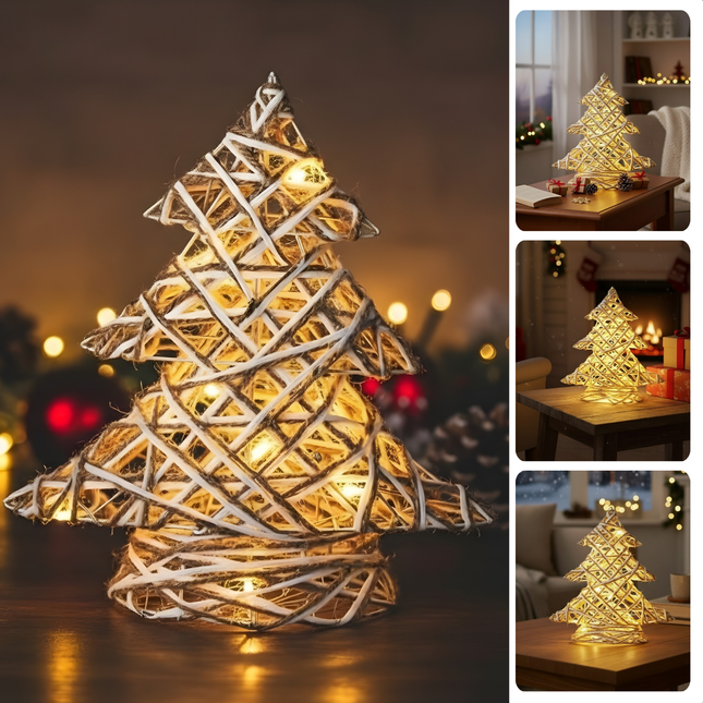 Cheqo® LED Kerstboom met Verlichting - Kerstdecoratie - Kerstfiguur Kerstboom – Decoratieve Kerstboom – Met Timer – Kerstverlichting - Kleine Kerstboom – LED-Verlichting - Kerst Boom