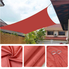 Cheqo® Schaduwdoek Vierkant - Terra Rood - Waterafstotend Polyester 100% - 4x2.30m Touw - Met Draagzak - 300x300cm