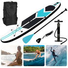 Cheqo® Opblaasbaar SUP Board - Peddelsurfen - Complete Set - Blauw - 305cm - 100kg draagvermogen - SUP Set - Voor Camping - Surfen - Anti-Slip - Sterk en Veilig SUP Board