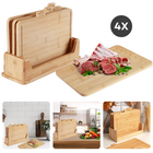 Cheqo® Bamboe Snijplank Set - Antibacterieel Snijplanken Set - Extra Dikke Planken - Inclusief Standaard - Voor Brood en Meer